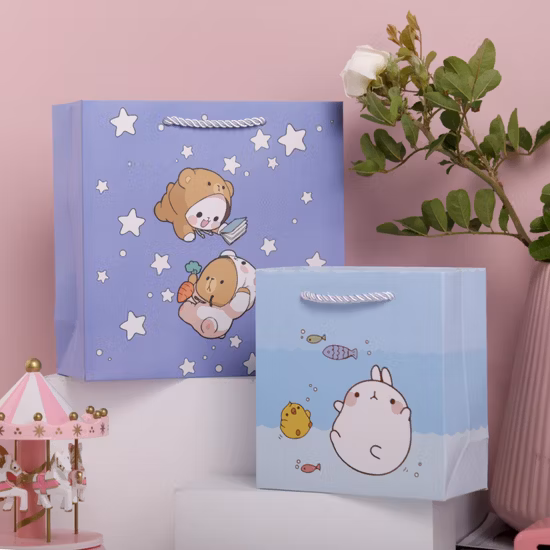 Sac cadeau d'achats d'impression de papier cosmétique personnalisé de haute qualité