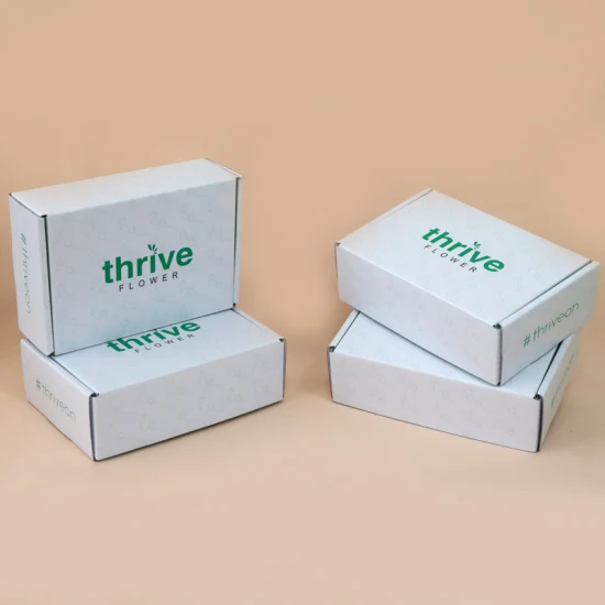 Boîte personnalisée imprimée par courrier d'emballage cosmétique blanc d'expédition de carton de cadeau de logo