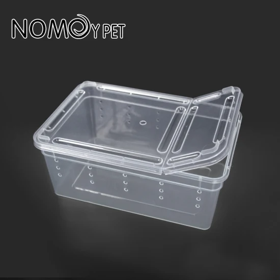 Boîte d'élevage transparente, étui d'alimentation pour insectes et araignées, boîte en plastique PP de petite taille pour reptiles, serpent lézard